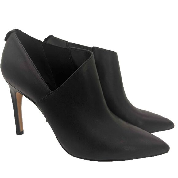 Calvin Klein Black Harmon V Side Pointed Toe Ankle Booties Heels Size 9 - Picture 1 of 9